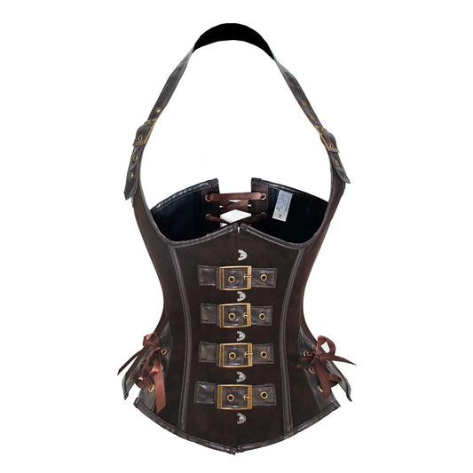 Brown Deer Skin Velvet Corset Top