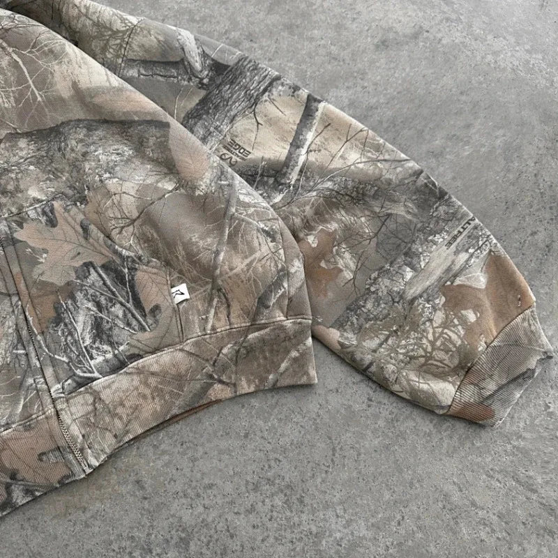 Y2K Retro Camouflage Pattern Sweatshirt Oversized Unisex